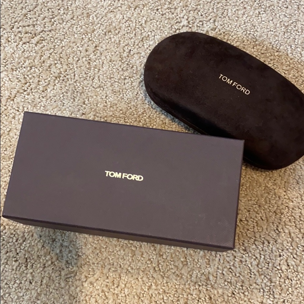 Tom Ford sunglasses case with microfiber cloth